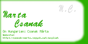 marta csanak business card